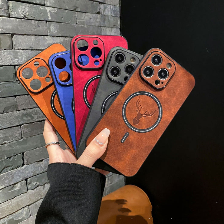 Coque téléphone magnétique cartoon Motif élan