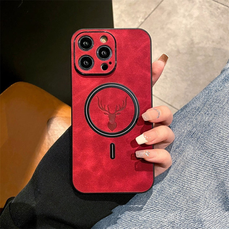 Coque téléphone magnétique cartoon Motif élan