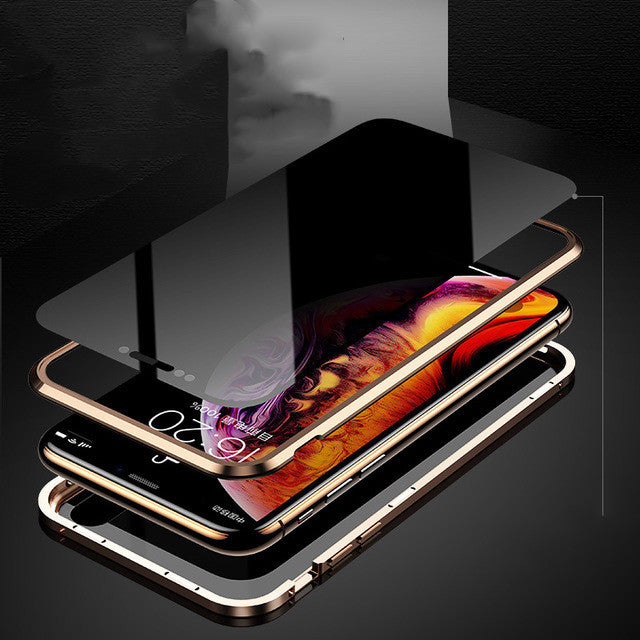 Coque Téléphone Anti-Espion Magnétique avec Verre de Confidentialité