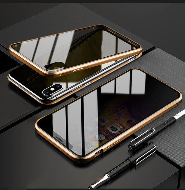 Coque Téléphone Anti-Espion Magnétique avec Verre de Confidentialité