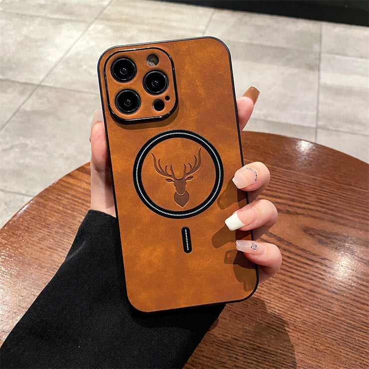 Coque téléphone magnétique cartoon Motif élan